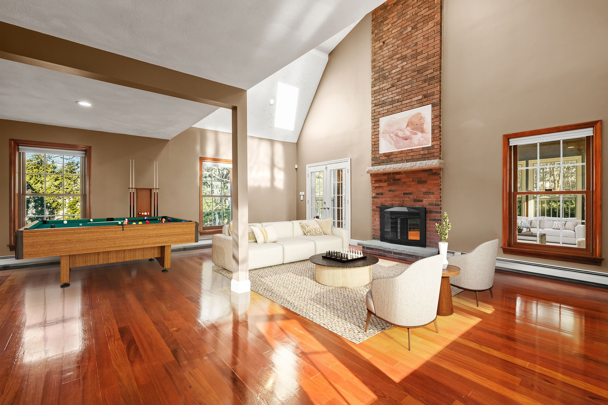 129 H J Albee Drive Braintree, MA 02184 - Photo 8 of 36 a living room with fireplace furniture and a large window