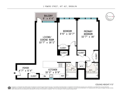 $1,570,000 | 1 Powers Street, Unit 407 | Williamsburg