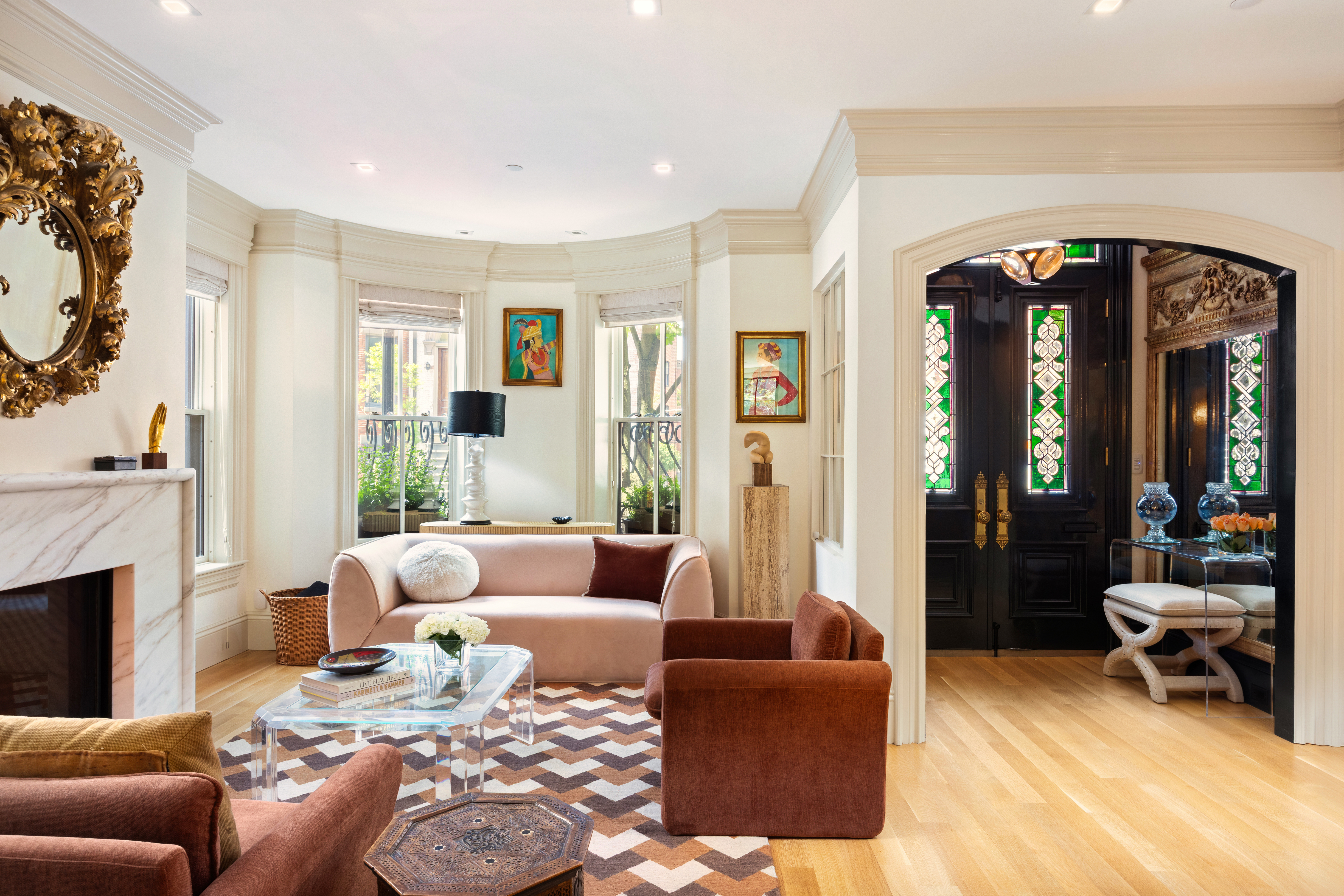 South End Boston, MA 02118 - Photo 8 of 24 a living room with furniture and a fireplace