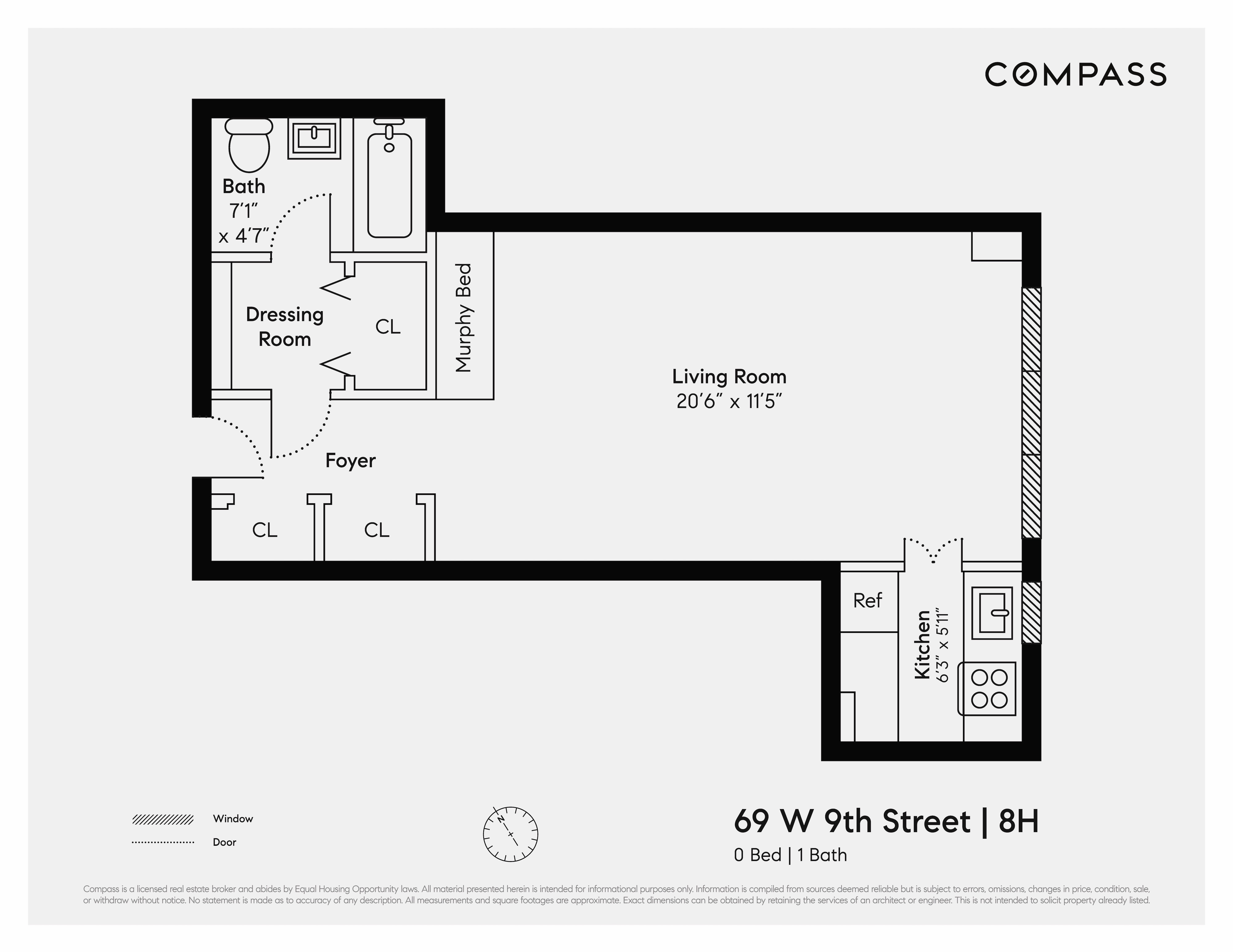 69 West 9th Street, Unit 8H Manhattan, NY 10011 - Photo 6 of 6 a picture of a floor plan