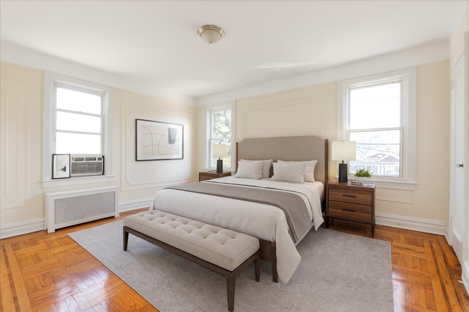 1186 Brooklyn Avenue, Unit N A Brooklyn, NY 11203 - Photo 7 of 17 a bedroom with a bed and wooden floor