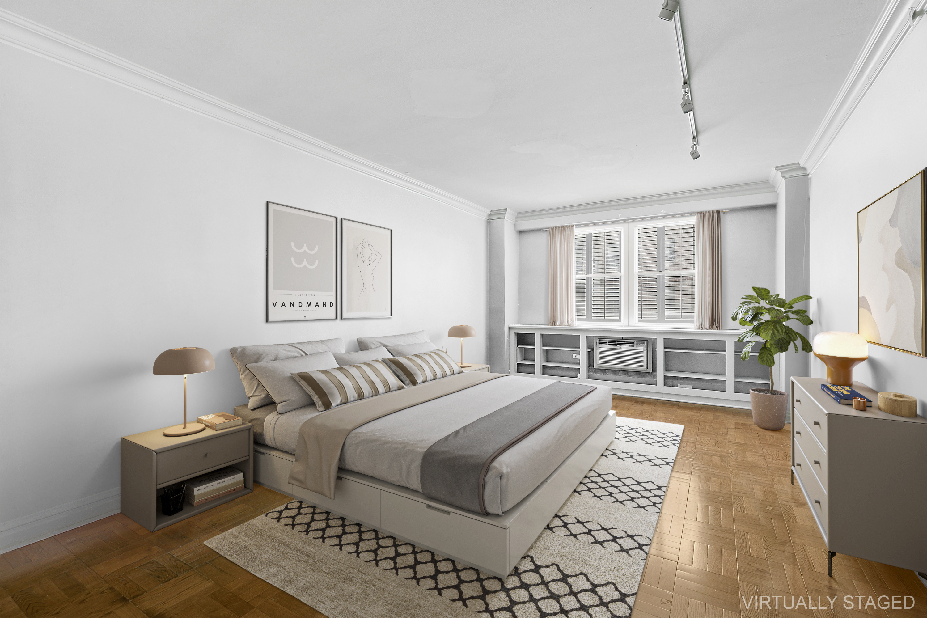 1175 York Avenue, Unit 6C Manhattan, NY 10065 - Photo 3 of 12 a bedroom with a large bed couch and a window