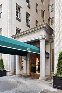 a view of a building with entrance gate