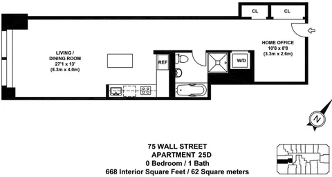 $3,950 | 75 Wall Street, Unit 25D | Financial District