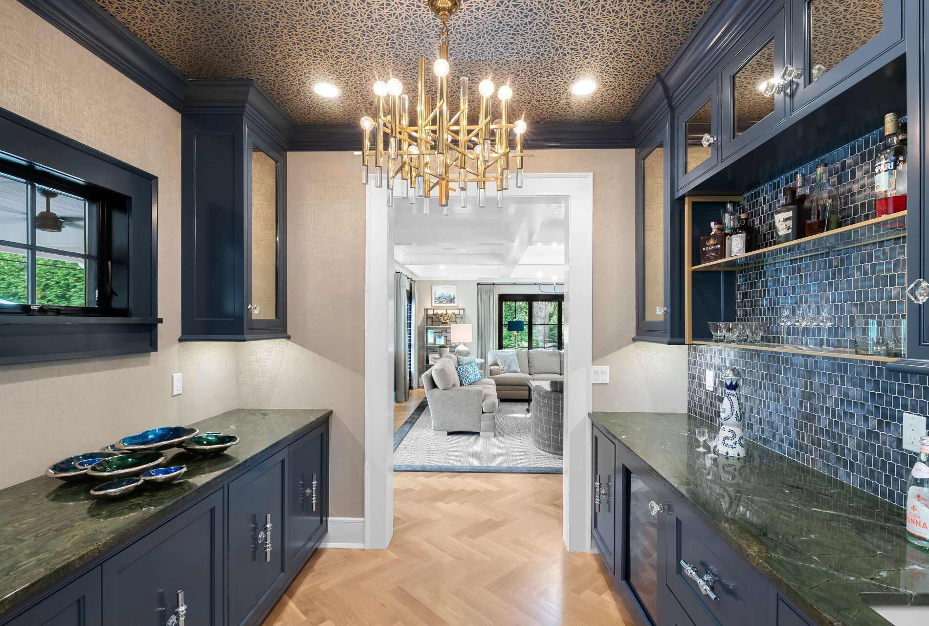 838 Seneca Road Franklin Lakes, NJ 07417 - Photo 35 of 92 a kitchen with granite countertop a stove a sink a refrigerator and a dining table