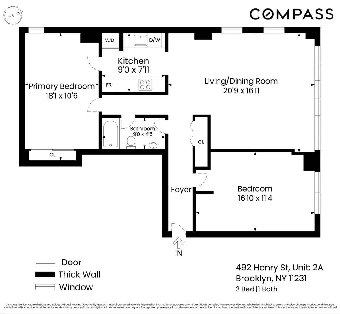 $4,950 | 492 Henry Street, Unit 2A | Carroll Gardens