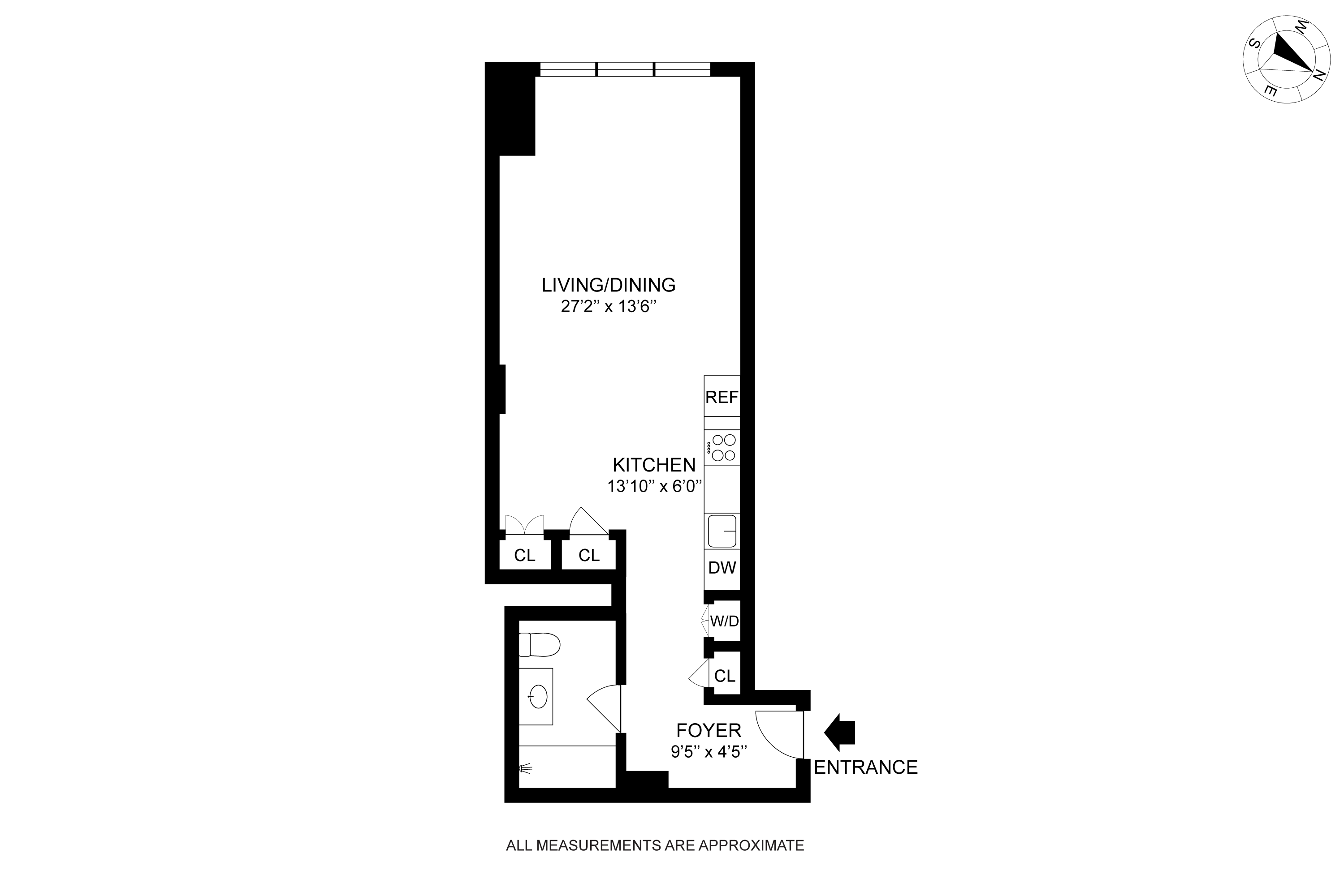 540 West 49th Street, Unit 405S Manhattan, NY 10019 - Photo 12 of 12 a picture of a floor plan
