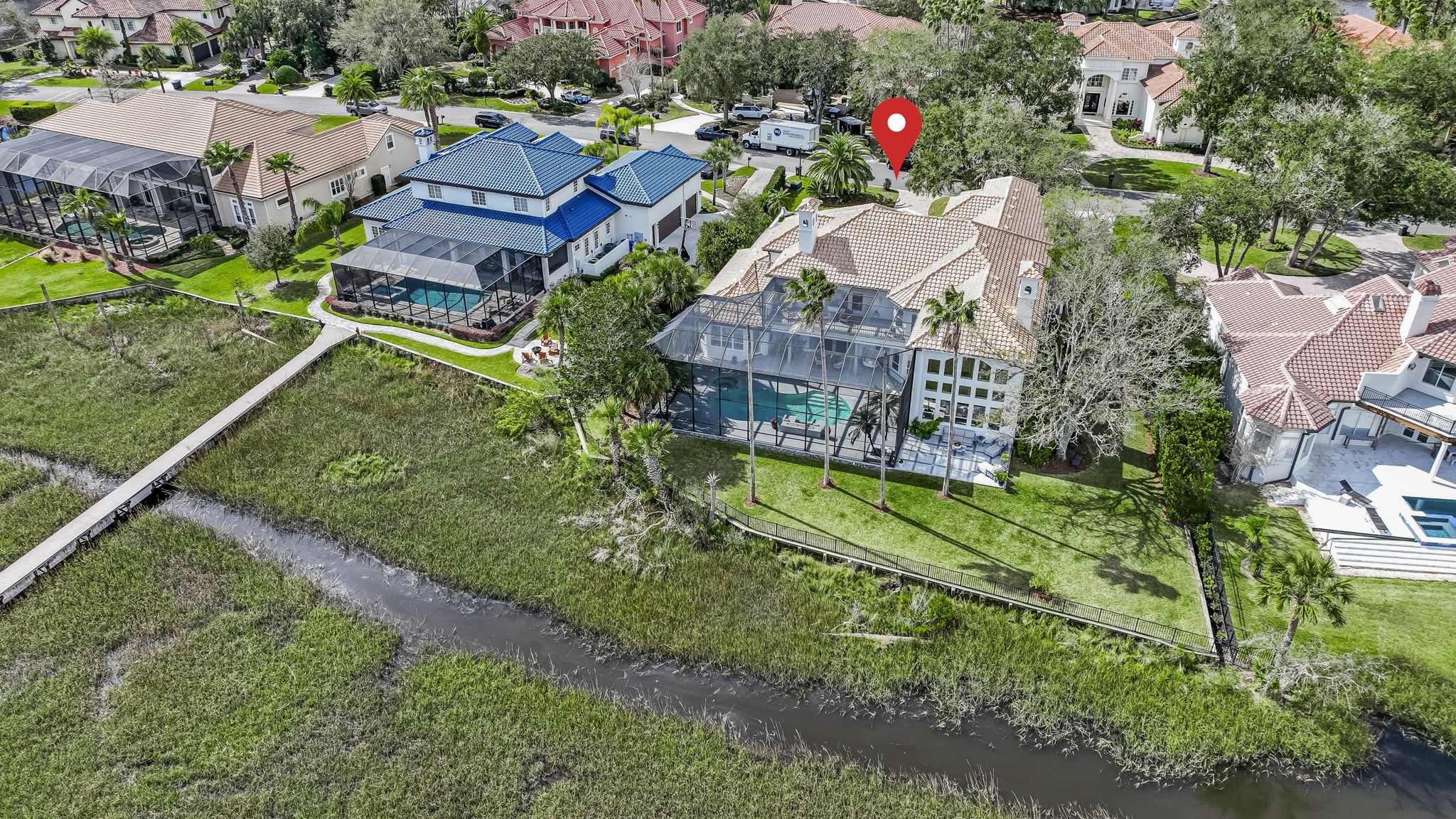 24624 Harbour View Drive Ponte Vedra Beach, FL 32082 - Photo 135 of 186 an aerial view of residential houses with outdoor space and trees