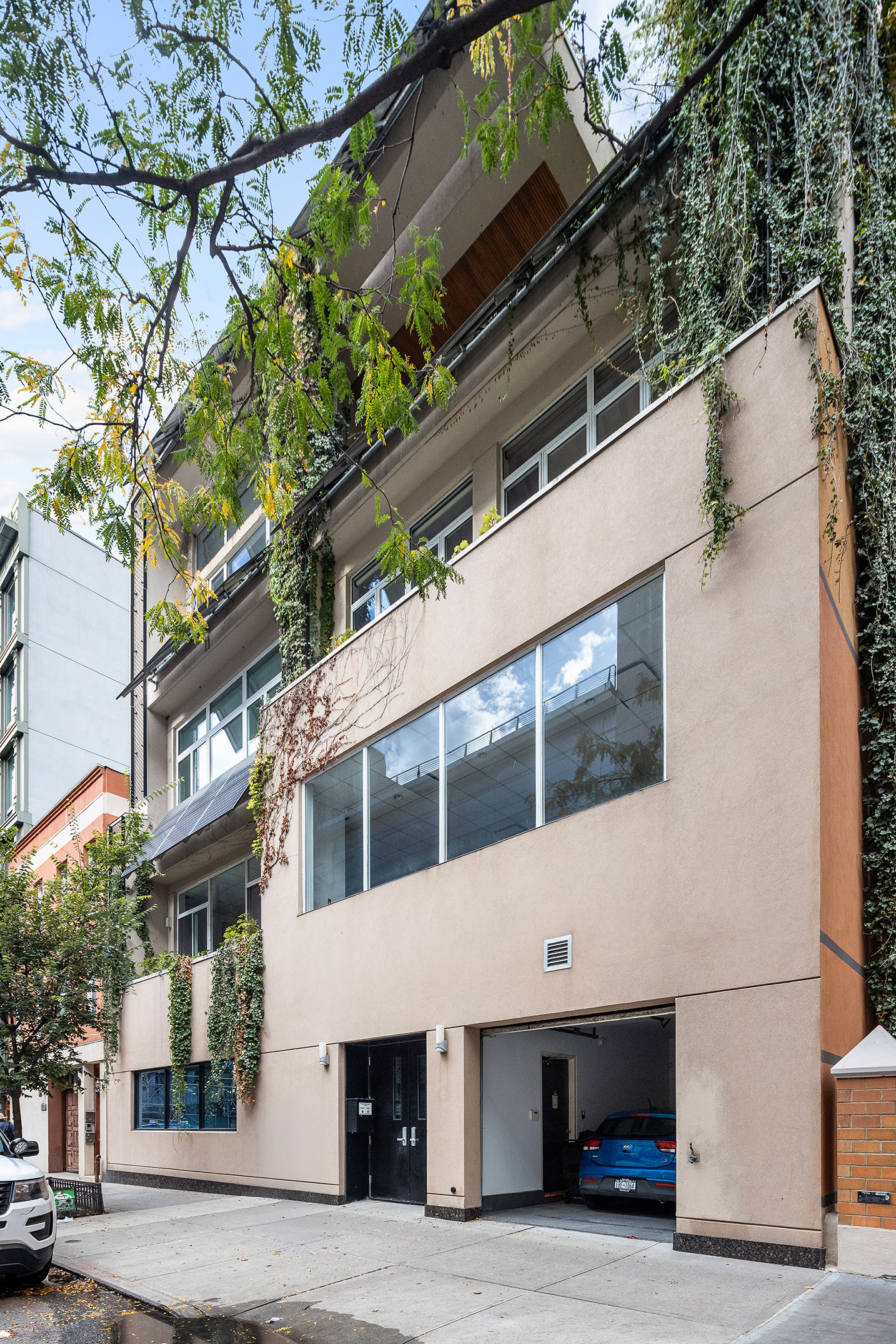 a building view with a outdoor space