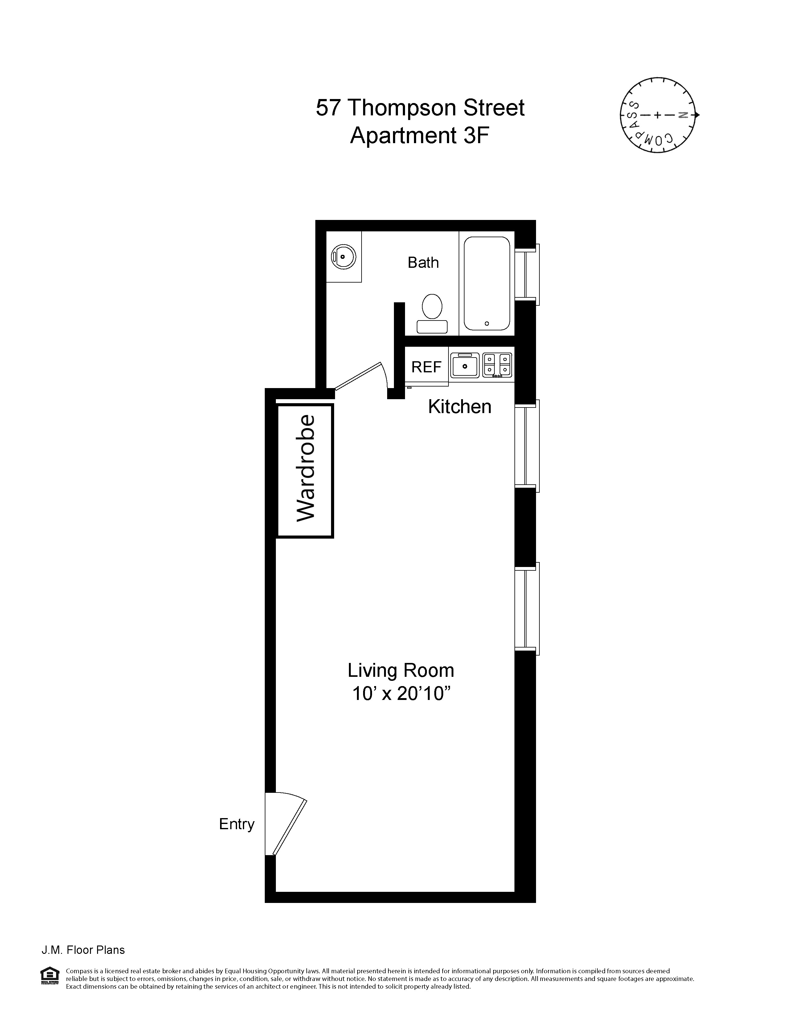 57 Thompson Street, Unit 3F Manhattan, NY 10012 - Photo 7 of 7 a picture of a bench in front of a wall