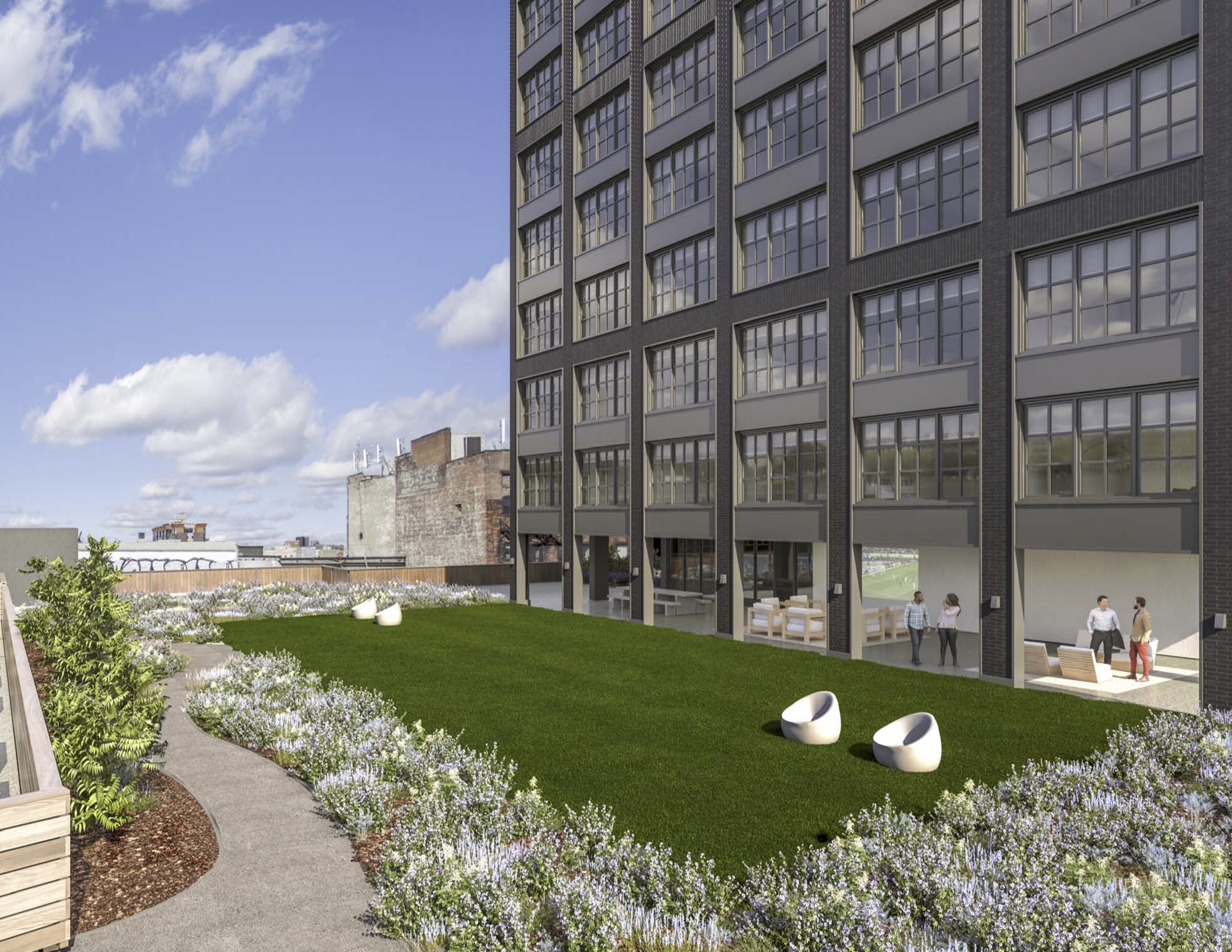 282 South 5th Street, Unit 7F Brooklyn, NY 11211 - Photo 10 of 16 a view of a building with a yard