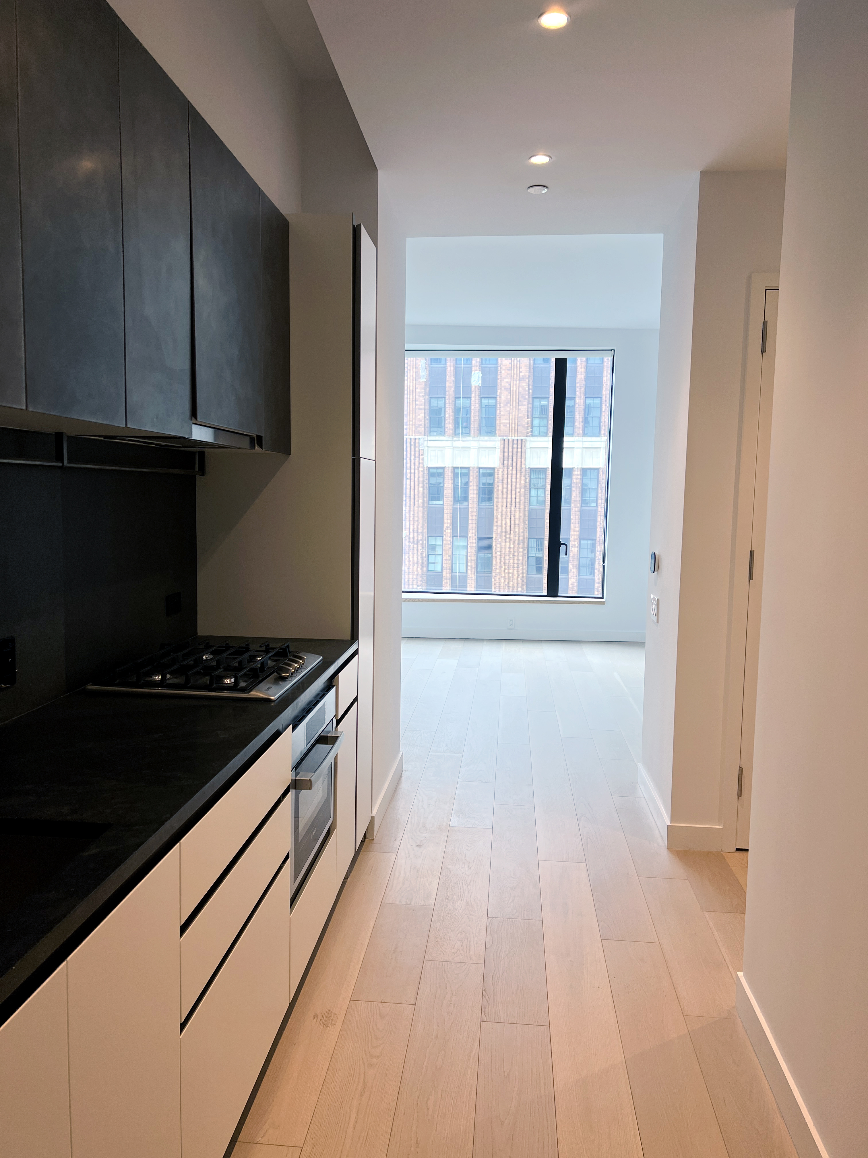 11 Hoyt Street, Unit 10M Brooklyn, NY 11201 - Photo 6 of 24 a large kitchen with granite countertop a stove and a refrigerator