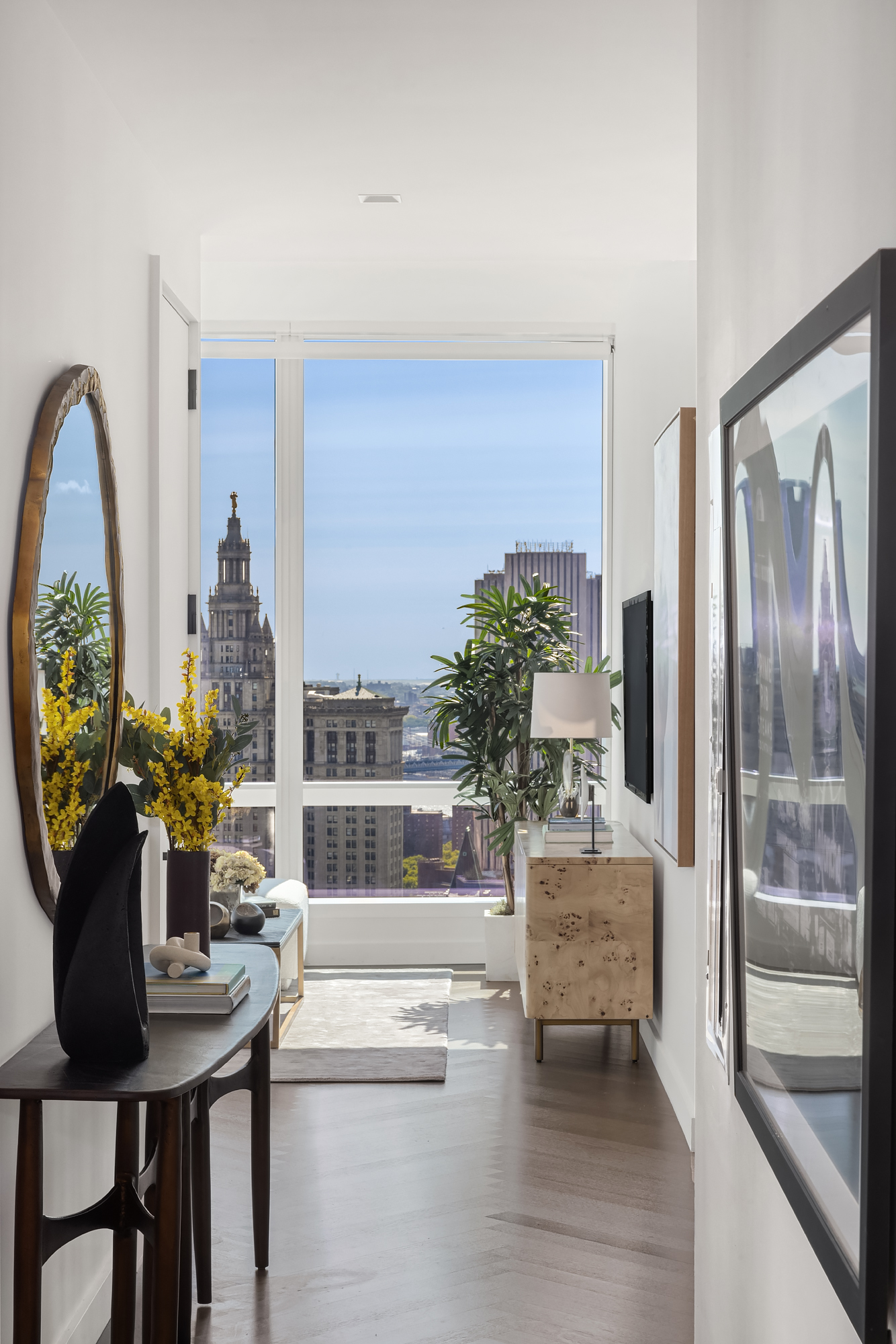 111 Murray Street, Unit 38A Manhattan, NY 10007 - Photo 16 of 29 a living room with furniture and a potted plant