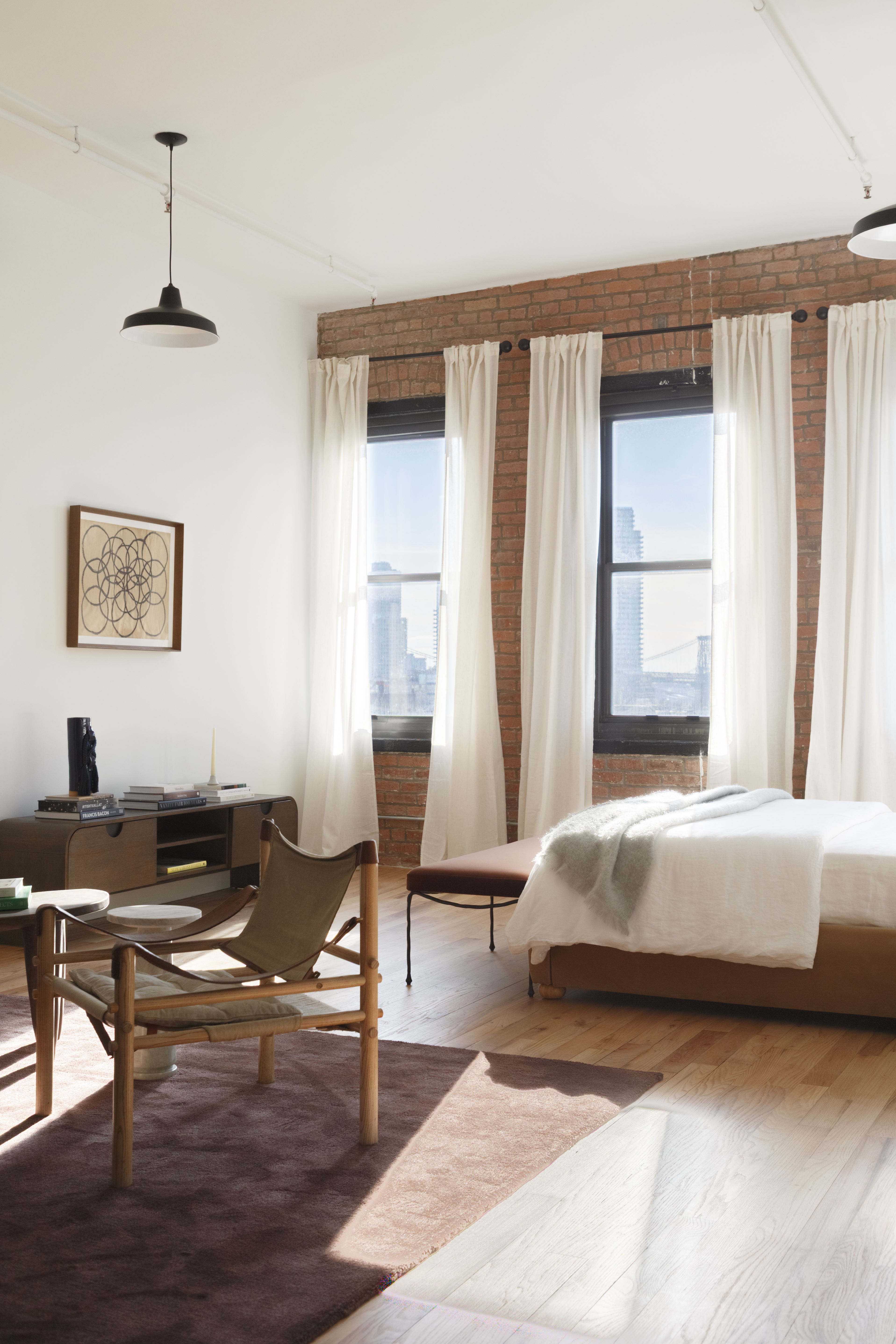 239 Banker Street, Unit 2G Brooklyn, NY 11222 - Photo 5 of 13 a bedroom with a bed wooden floor and a window