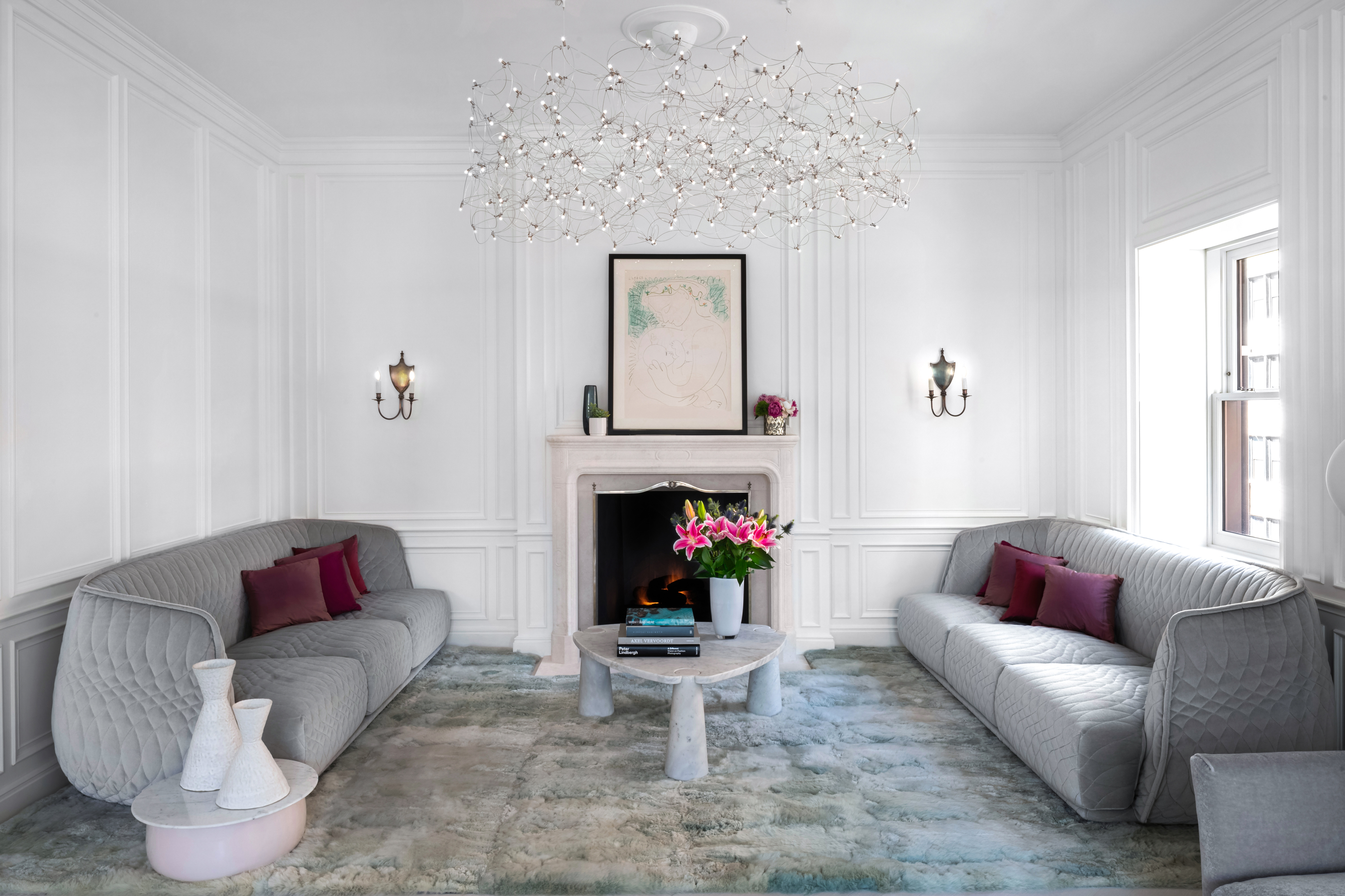 78 Irving Place, Unit PH Manhattan, NY 10003 - Photo 3 of 27 a living room with furniture window and a fireplace