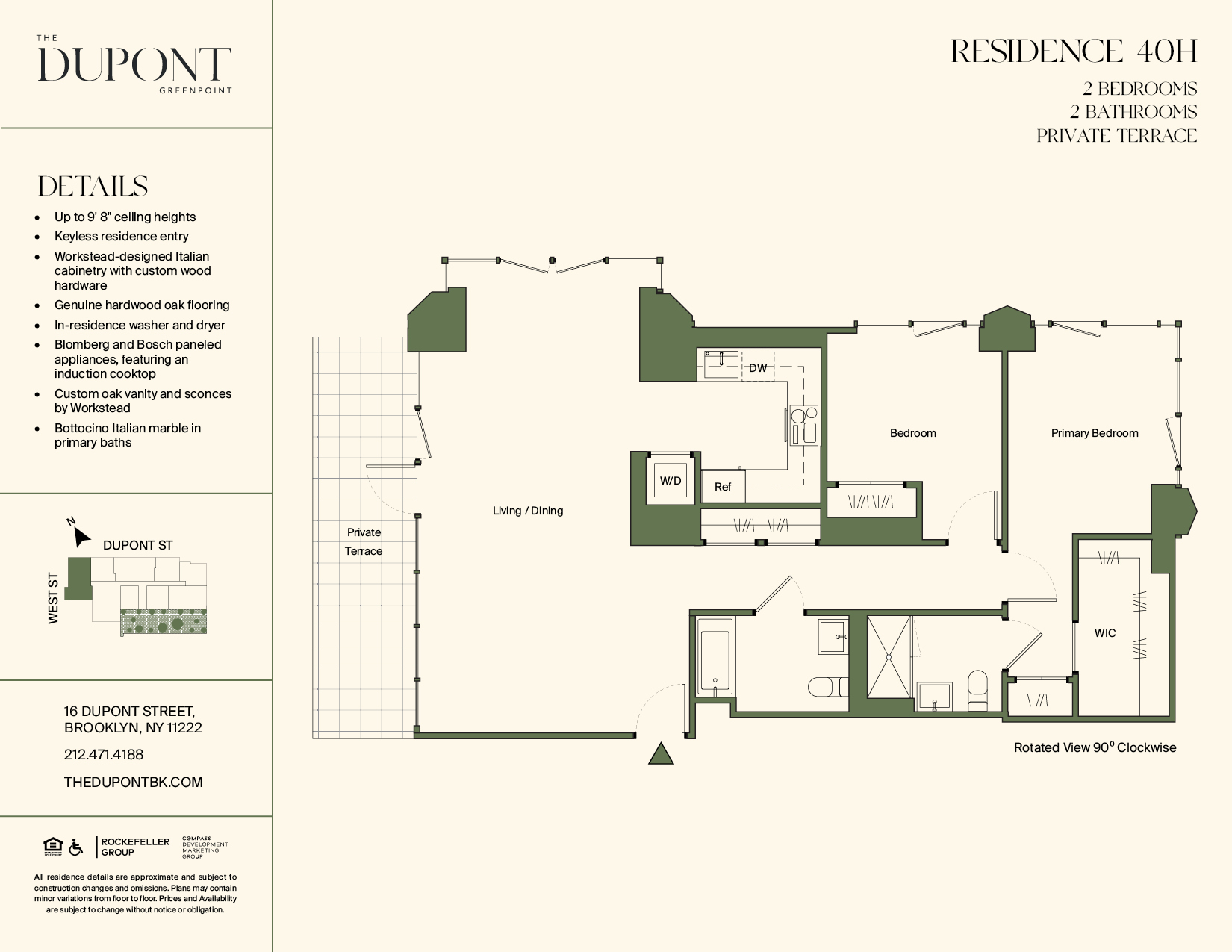 16 Dupont Street, Unit 40H Brooklyn, NY 11222 - Photo 18 of 18 a picture of a floor plan