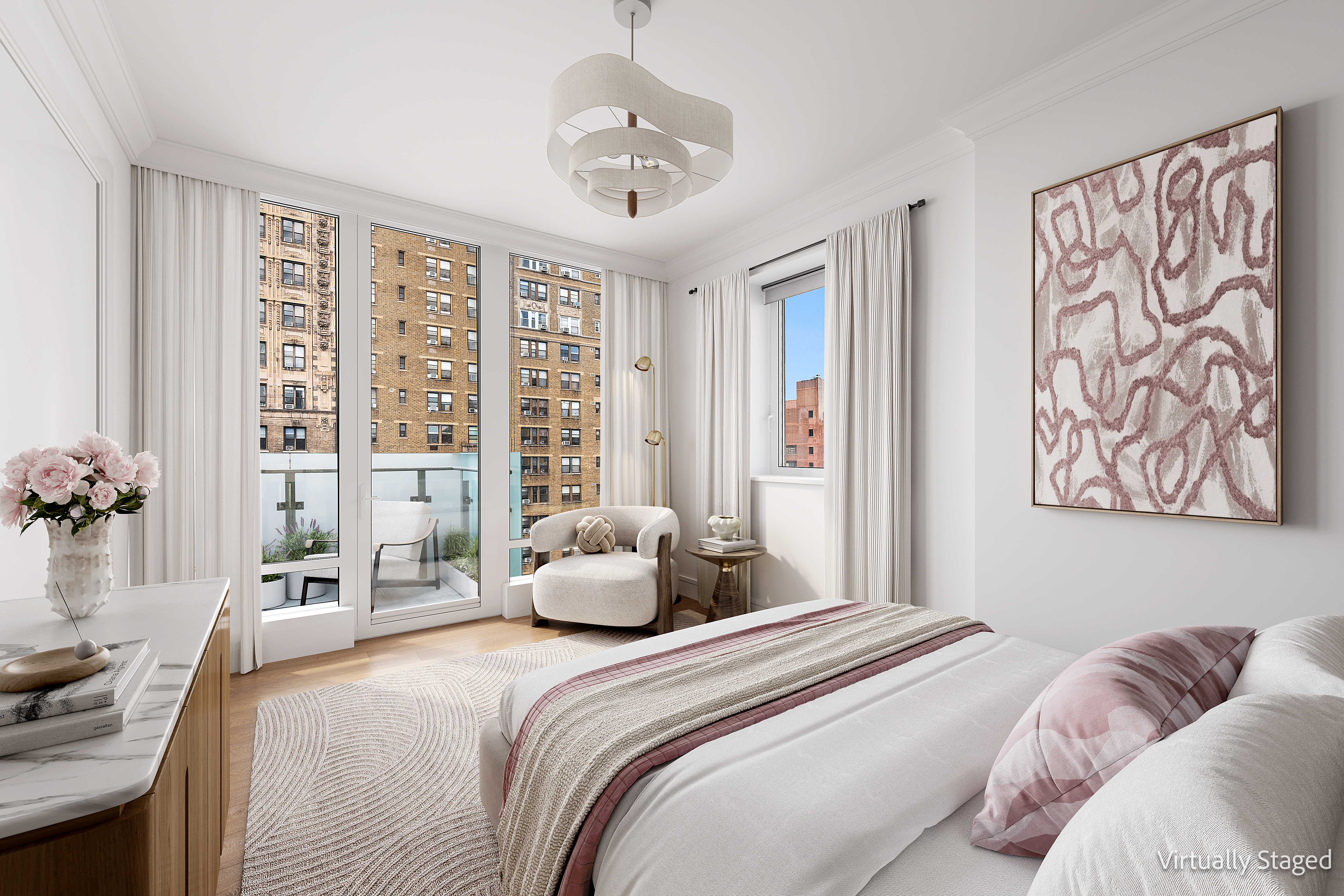 545 West 110th Street, Unit 9D Manhattan, NY 10025 - Photo 7 of 17 a bedroom with a large bed and a window