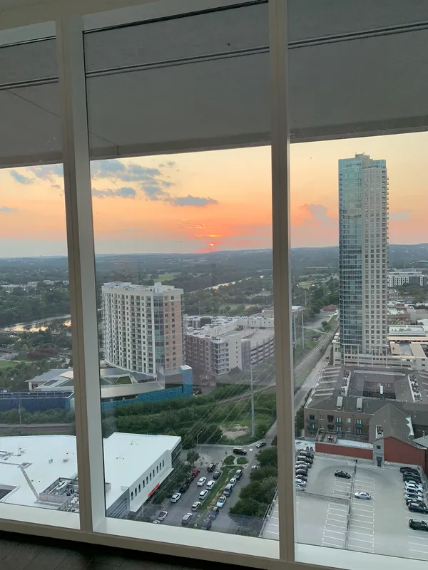 a view of a city from a window