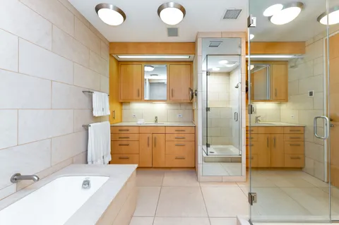 a view of a city with tall buildings