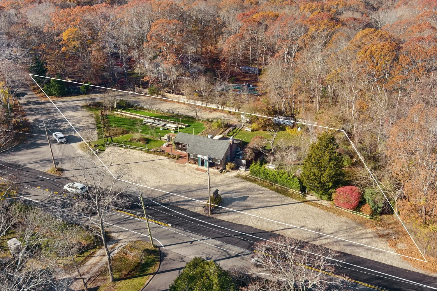 a view of yard from deck