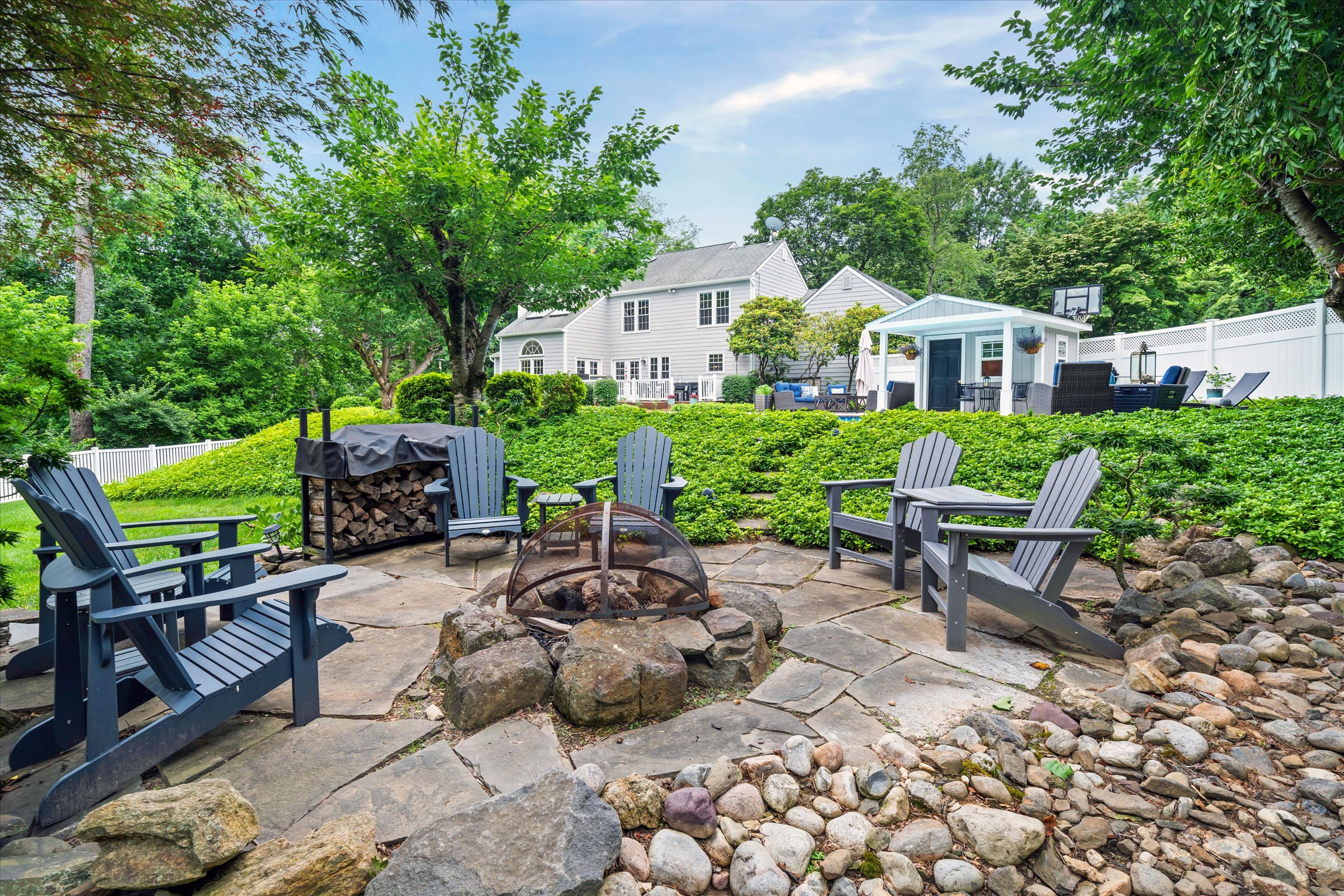 Address Upon Request West Chester, PA 19382 - Photo 68 of 76 a view of a patio with chair and table and chairs with plants and big trees