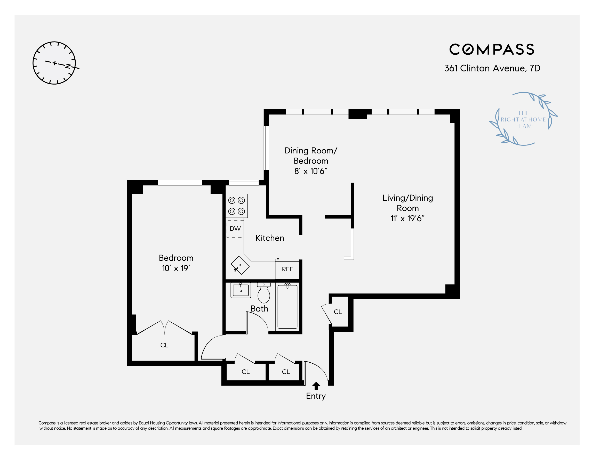 361 Clinton Avenue, Unit 7D Brooklyn, NY 11238 - Photo 9 of 10 a picture of a bathroom with a white wall and a picture of the view of a picture