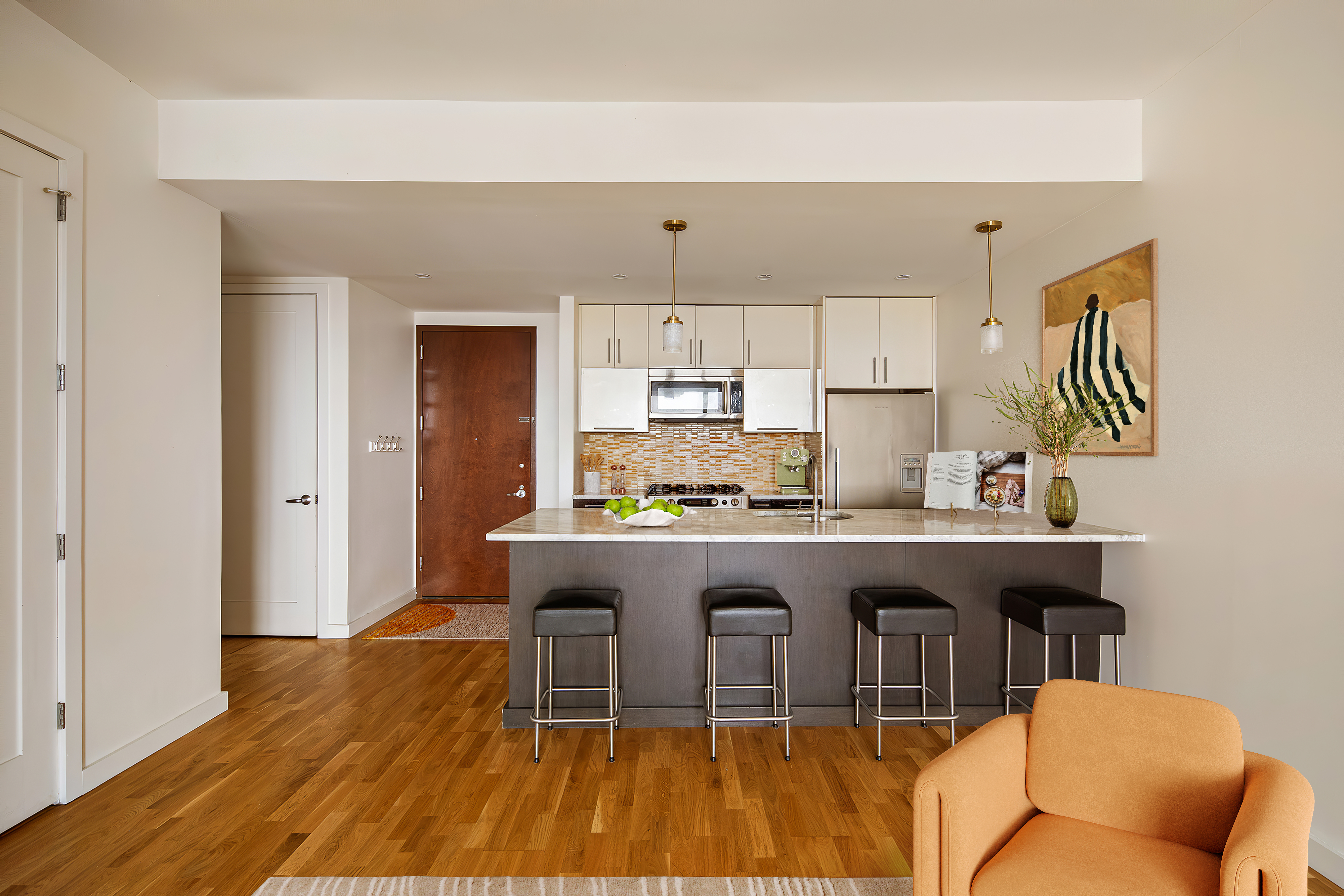 500 4th Avenue, Unit 6O Brooklyn, NY 11215 - Photo 4 of 13 a kitchen with a sink cabinets and wooden floor