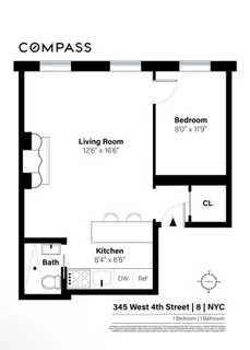 $879,000 | 345 West 4th Street, Unit 8 | West Village