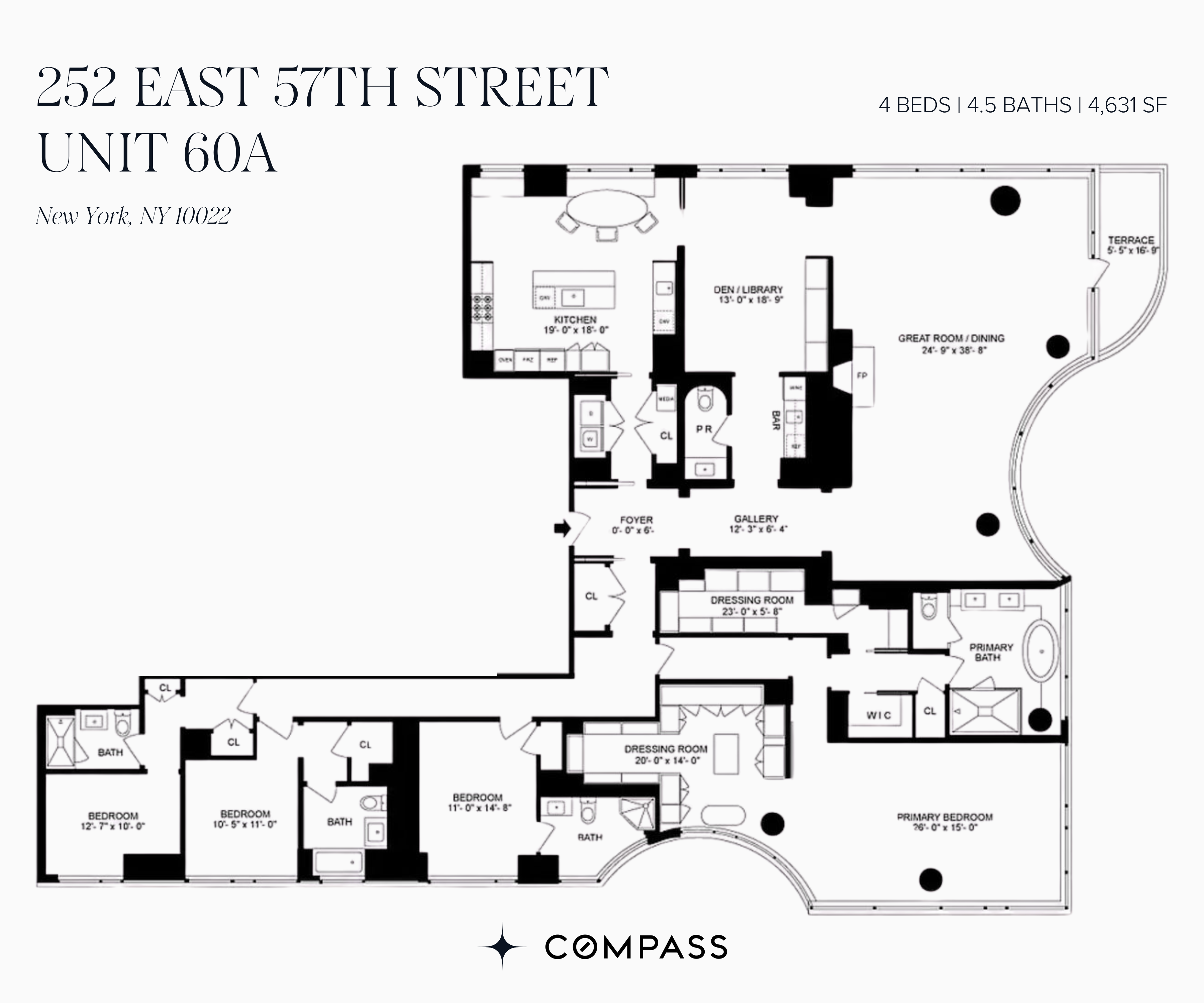 252 East 57th Street, Unit 60A Manhattan, NY 10022 - Photo 28 of 28 a picture of a floor plan