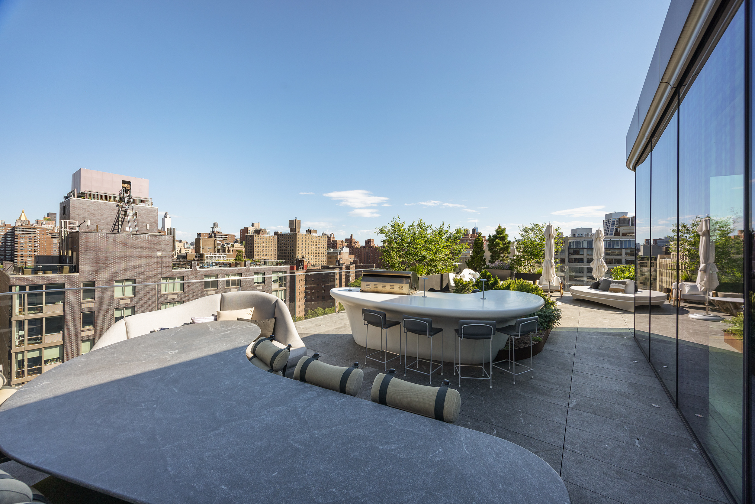520 West 28th Street, Unit PH37 Manhattan, NY 10001 - Photo 23 of 45 a view of a terrace with furniture and city view