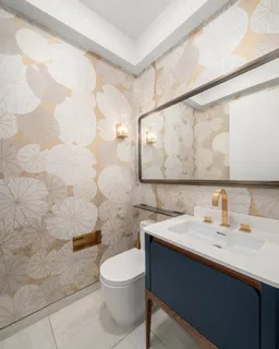 a view of a building with a bench in front of building