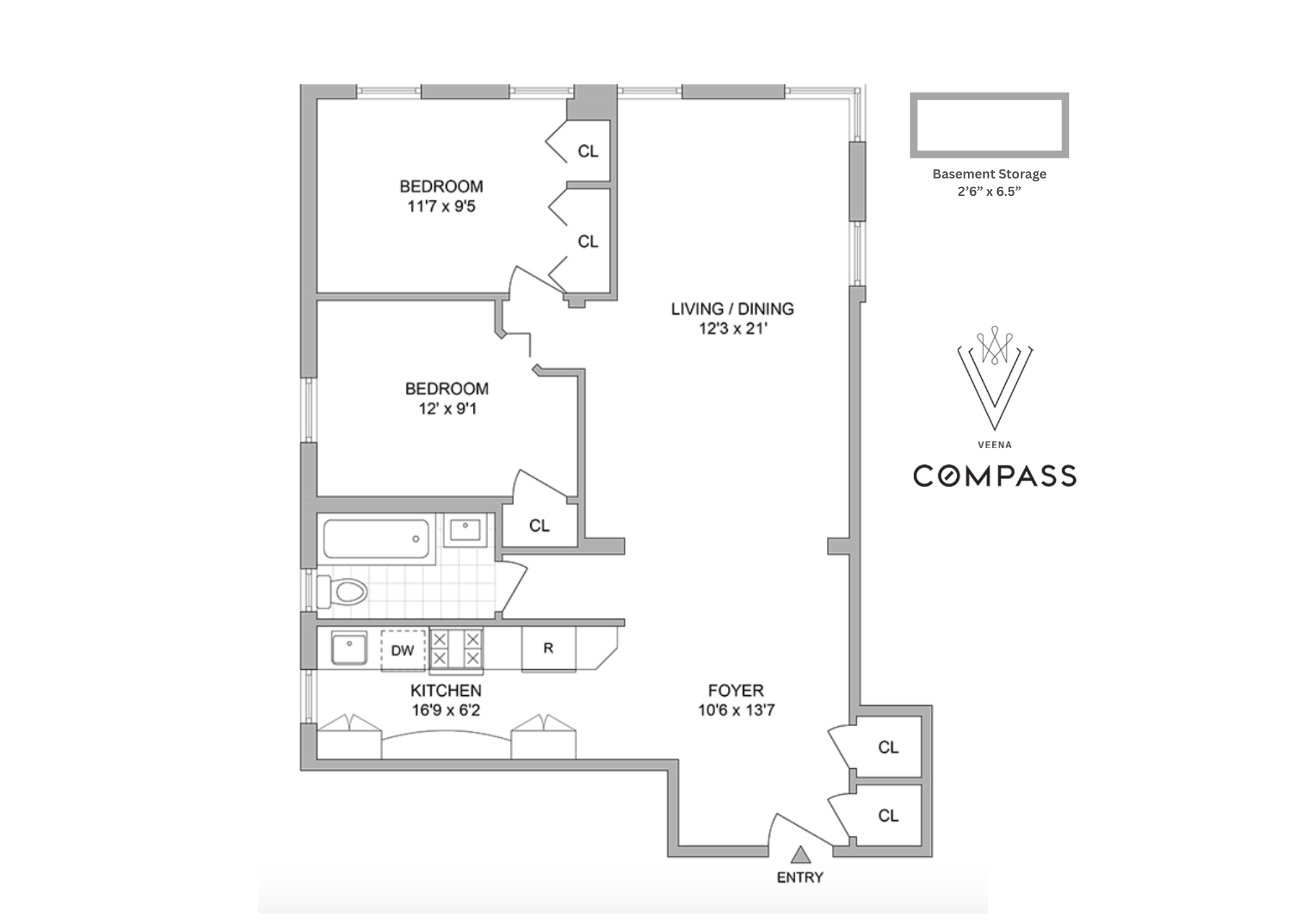 45 Plaza Street West, Unit 1F Brooklyn, NY 11217 - Photo 10 of 10 a picture of a bench in a white building