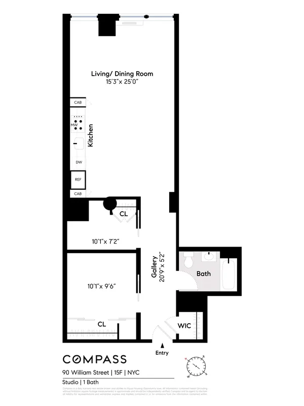 $850,000 | 90 William Street, Unit 15F | Financial District