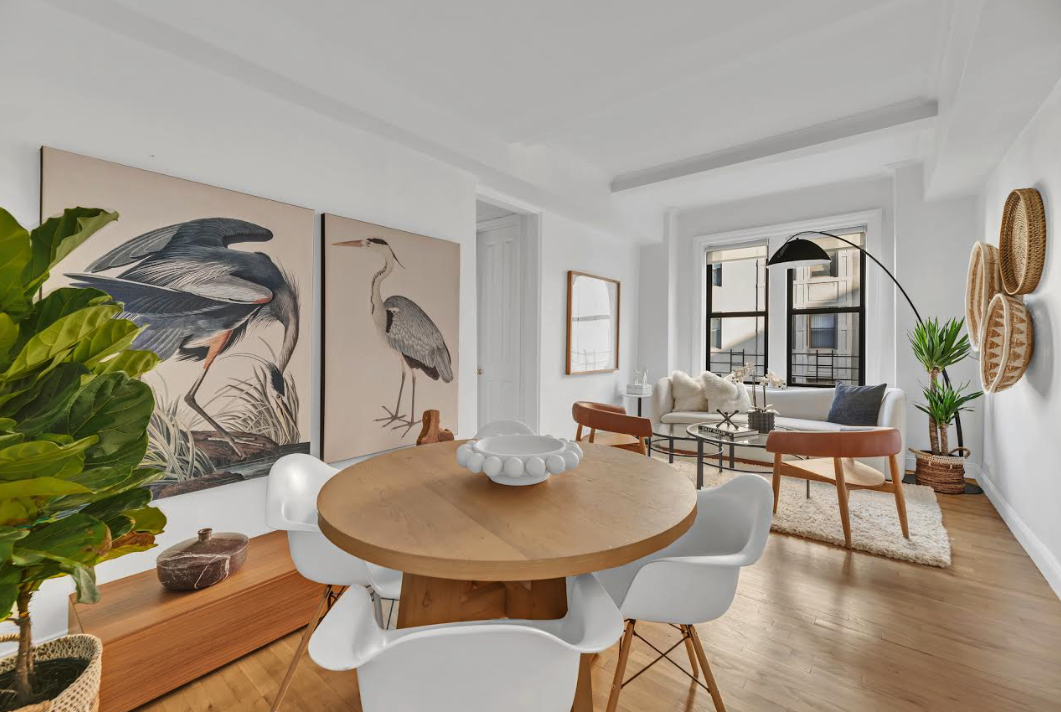 599 West End Avenue, Unit 7BC Manhattan, NY 10024 - Photo 2 of 11 a view of a dining room with furniture and wooden floor
