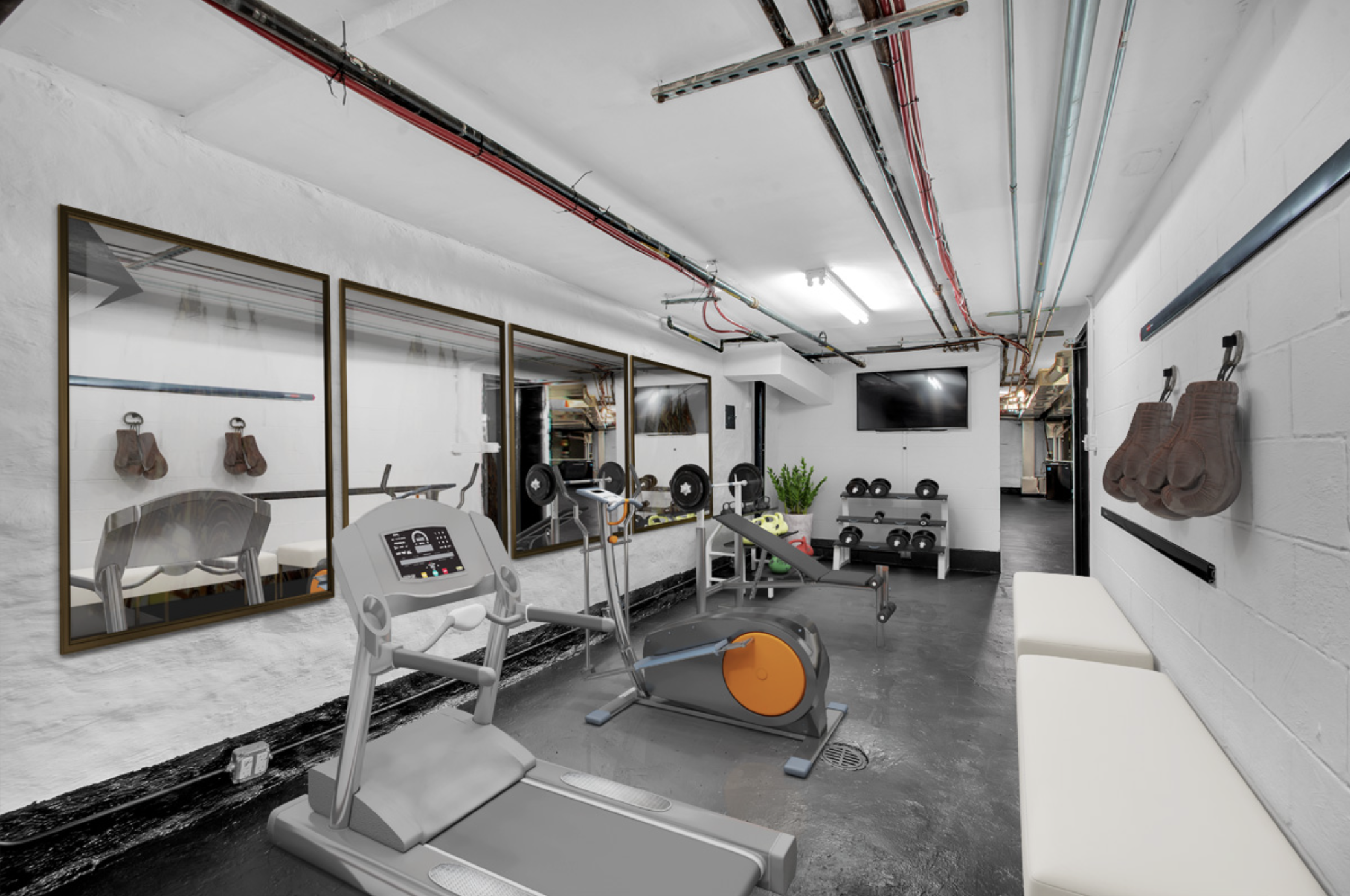 208 West 122nd Street Manhattan, NY 10027 - Photo 20 of 22 a view of a room with gym equipment