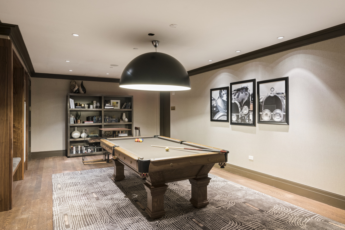 100 Barclay Street, Unit 17A Manhattan, NY 10007 - Photo 23 of 24 a room with pool table and wooden floor