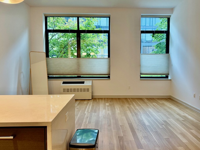 21-45 44th Drive, Unit 1H Queens, NY 11101 - Photo 3 of 7 a view of a kitchen with furniture and a window