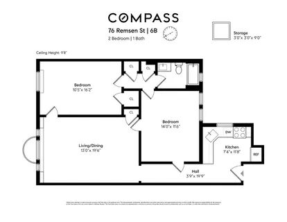 $1,295,000 | 76 Remsen Street, Unit 6B | Brooklyn Heights