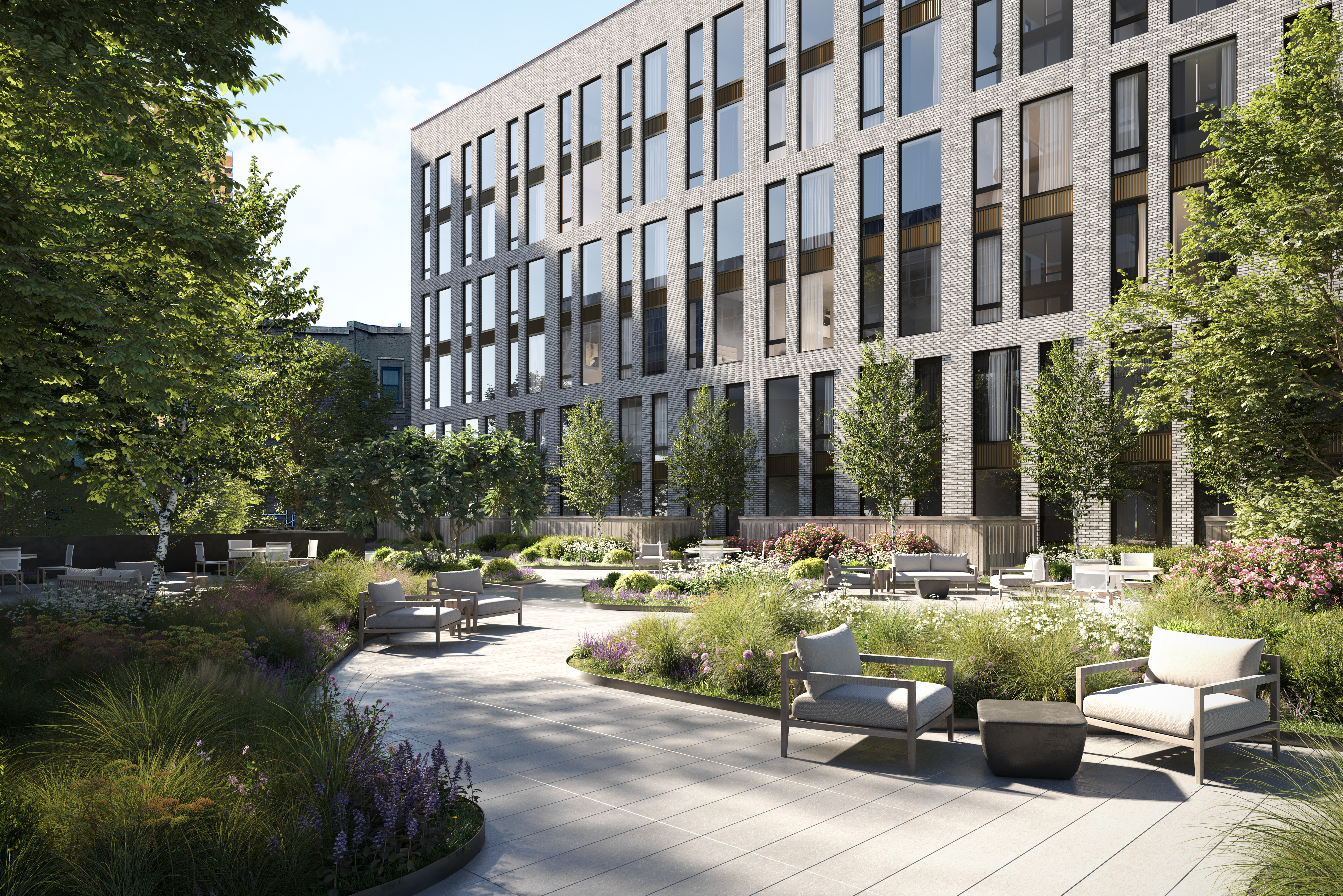 312 West 43rd Street, Unit 31H Manhattan, NY 10036 - Photo 6 of 11 a view of pool with outdoor seating and plants