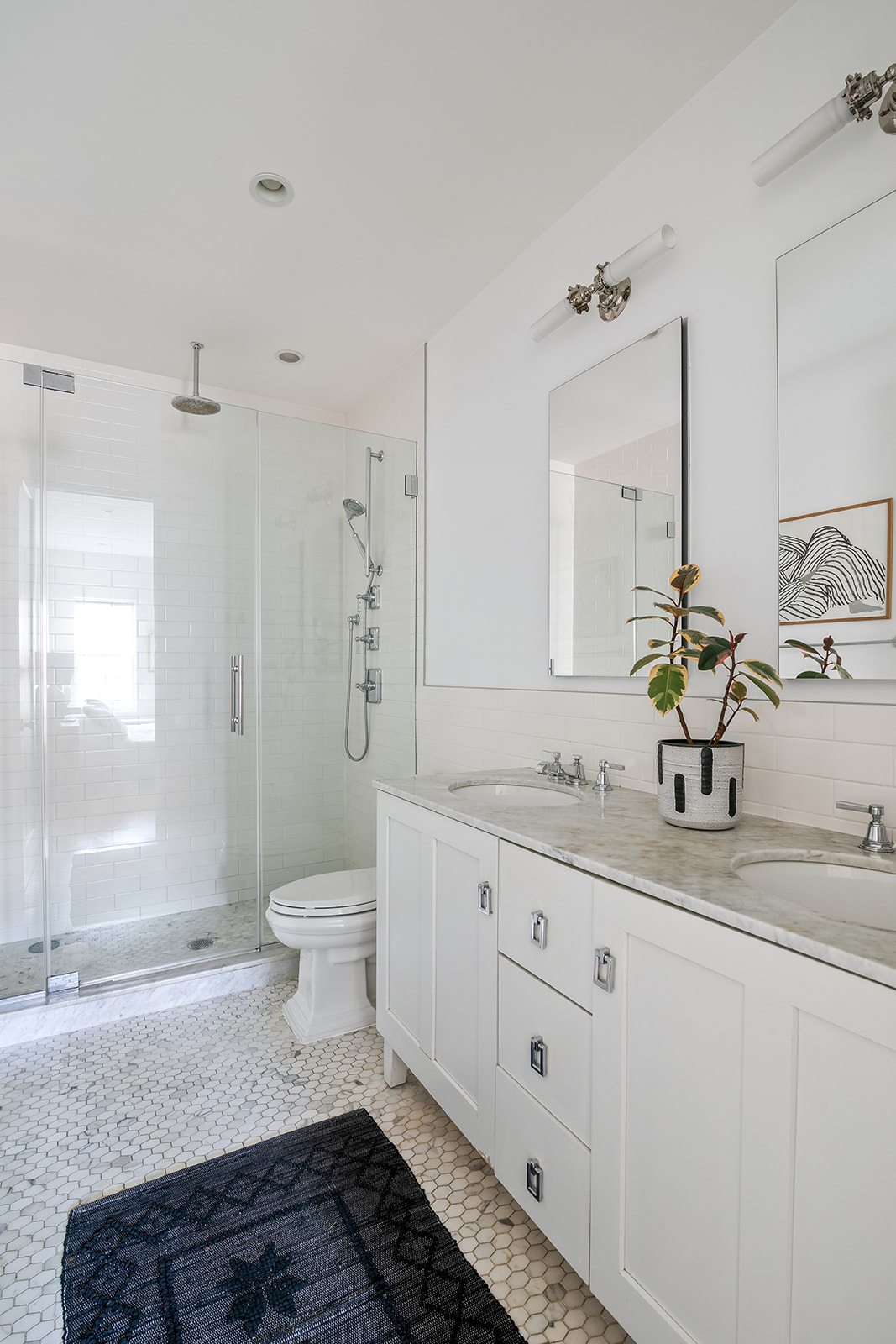 110 President Street, Unit 2 Brooklyn, NY 11231 - Photo 10 of 15 a bathroom with a granite countertop sink a toilet and a shower