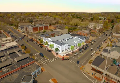 an aerial view of multiple house