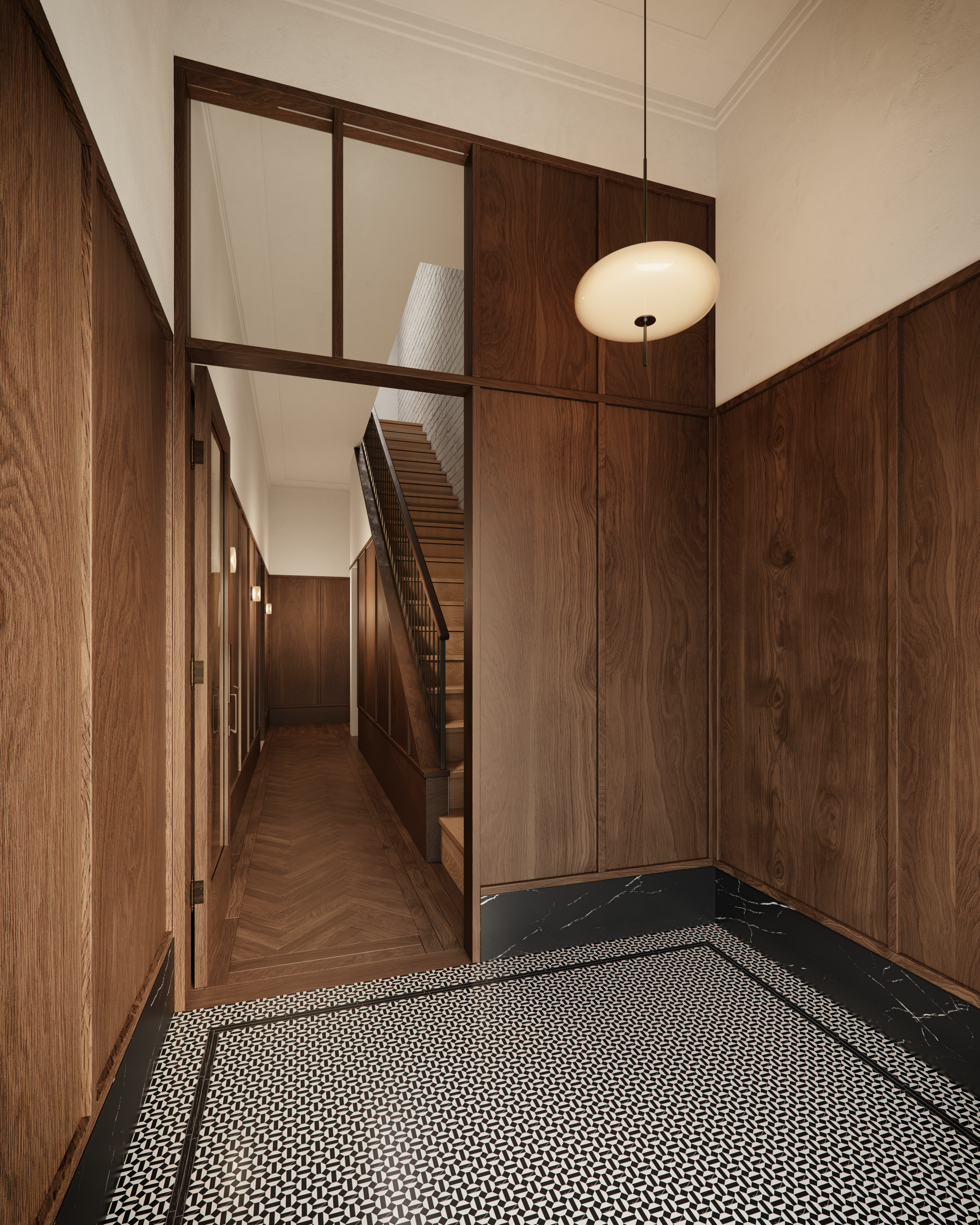 129 Malcolm X Boulevard, Unit 2 Brooklyn, NY 11221 - Photo 10 of 26 a view of a hallway with wooden floor and staircase