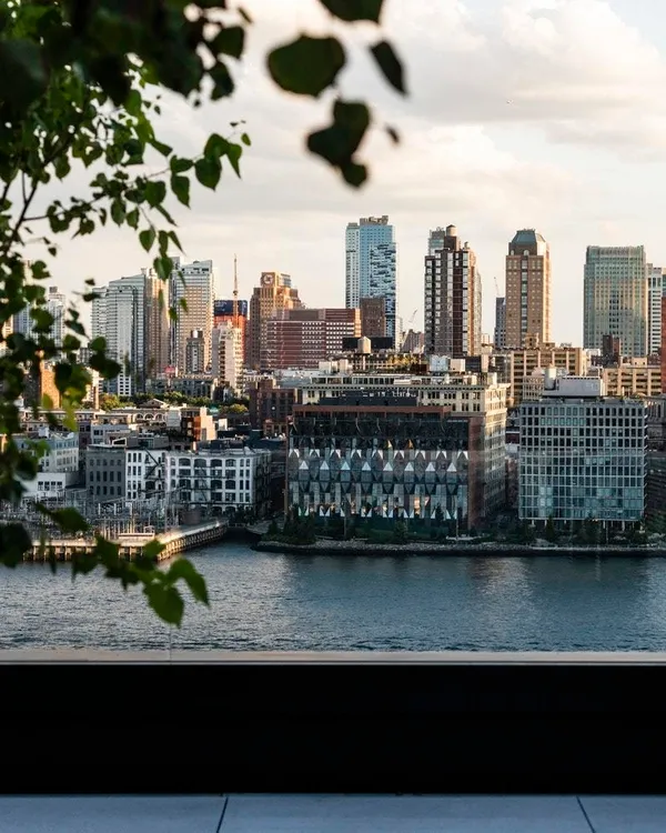 a view of a city with tall buildings