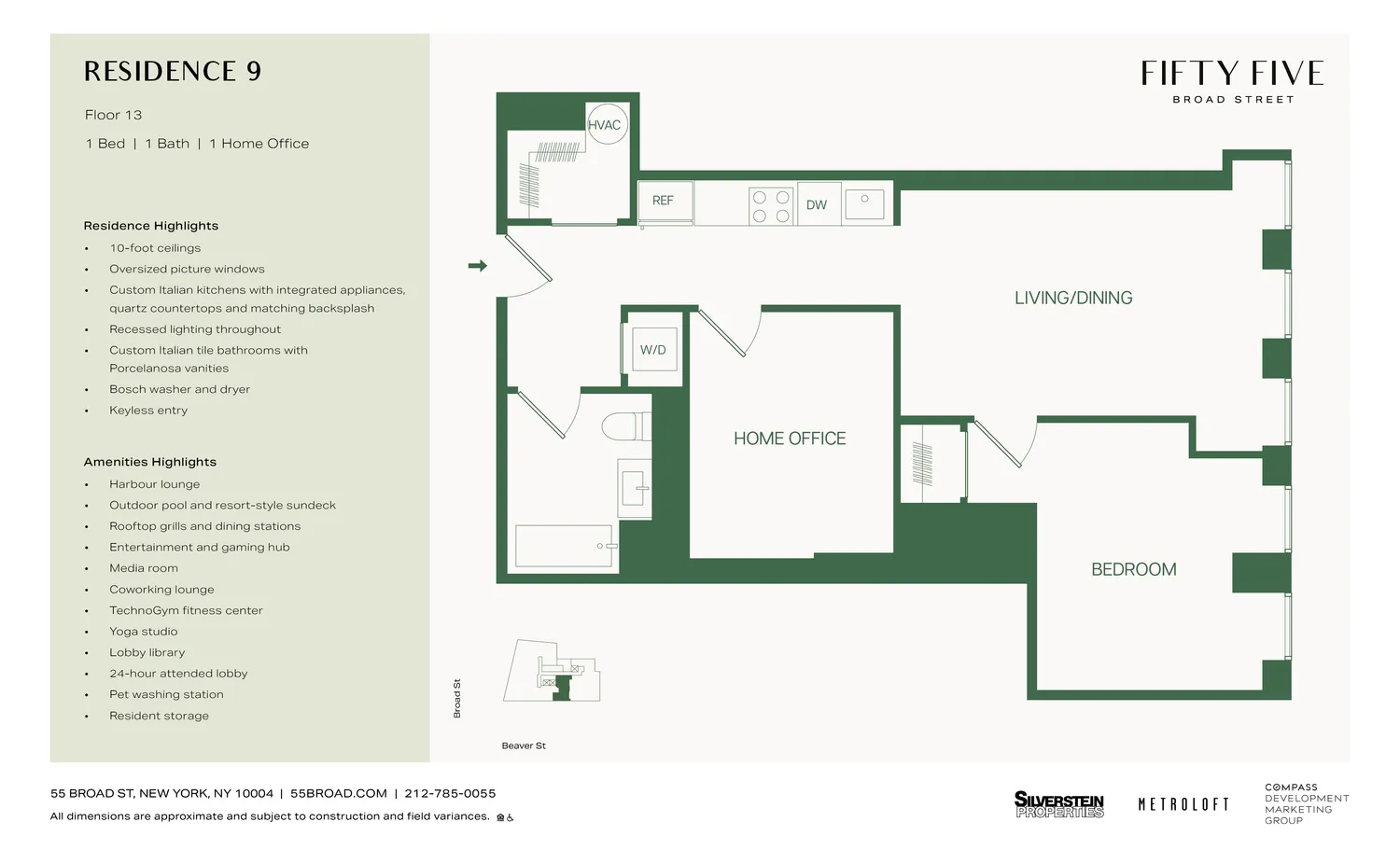 $6,825 | 55 Broad Street, Unit 1309 | Financial District