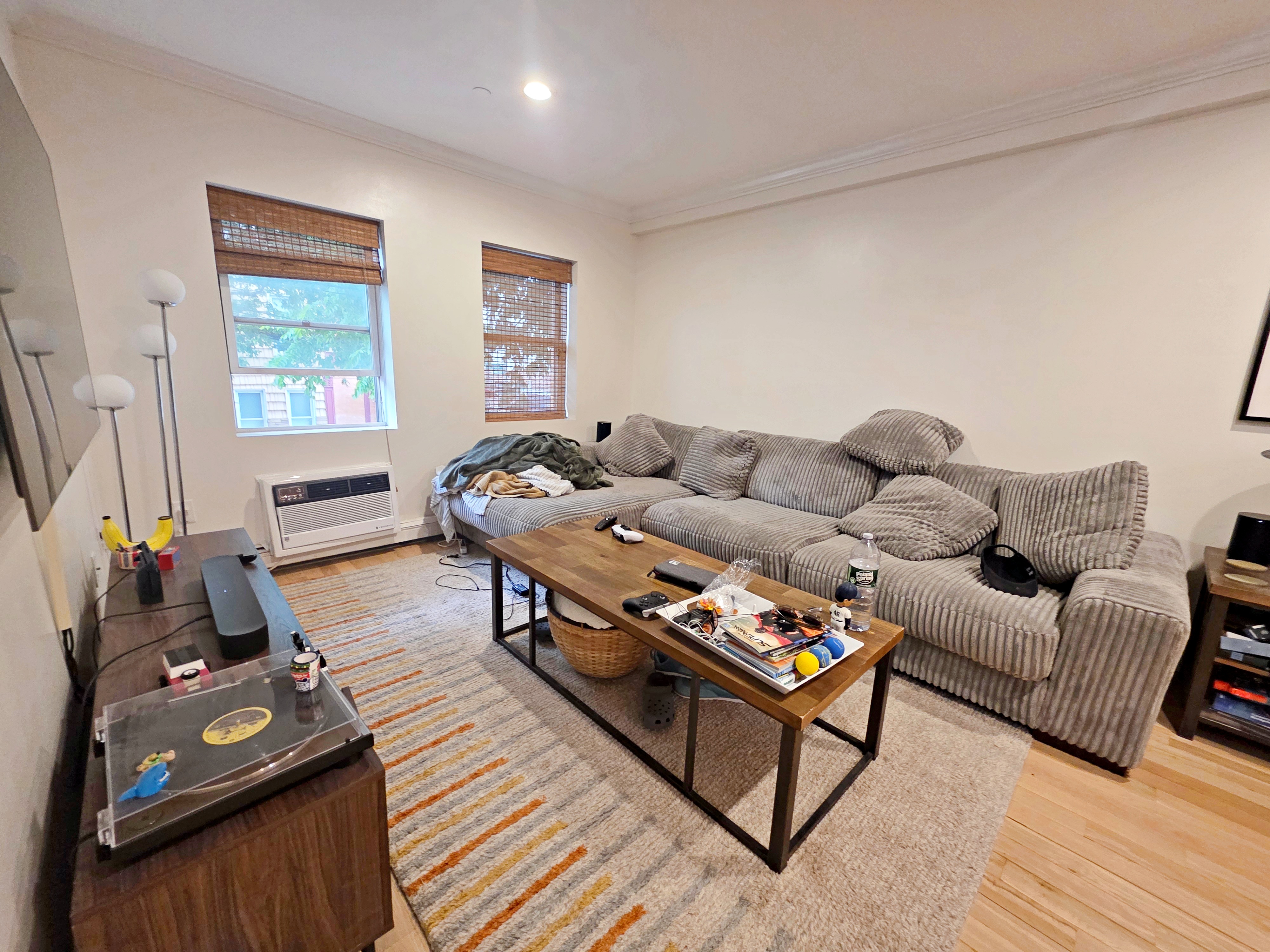 190 Meserole Avenue, Unit 2N Brooklyn, NY 11222 - Photo 3 of 10 a living room with furniture and a flat screen tv