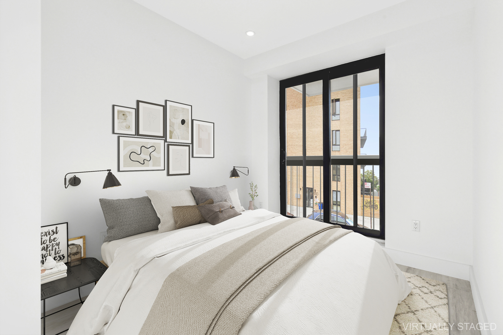 893 Knickerbocker Avenue, Unit 2 Brooklyn, NY 11207 - Photo 4 of 11 a bedroom with a large bed and a window