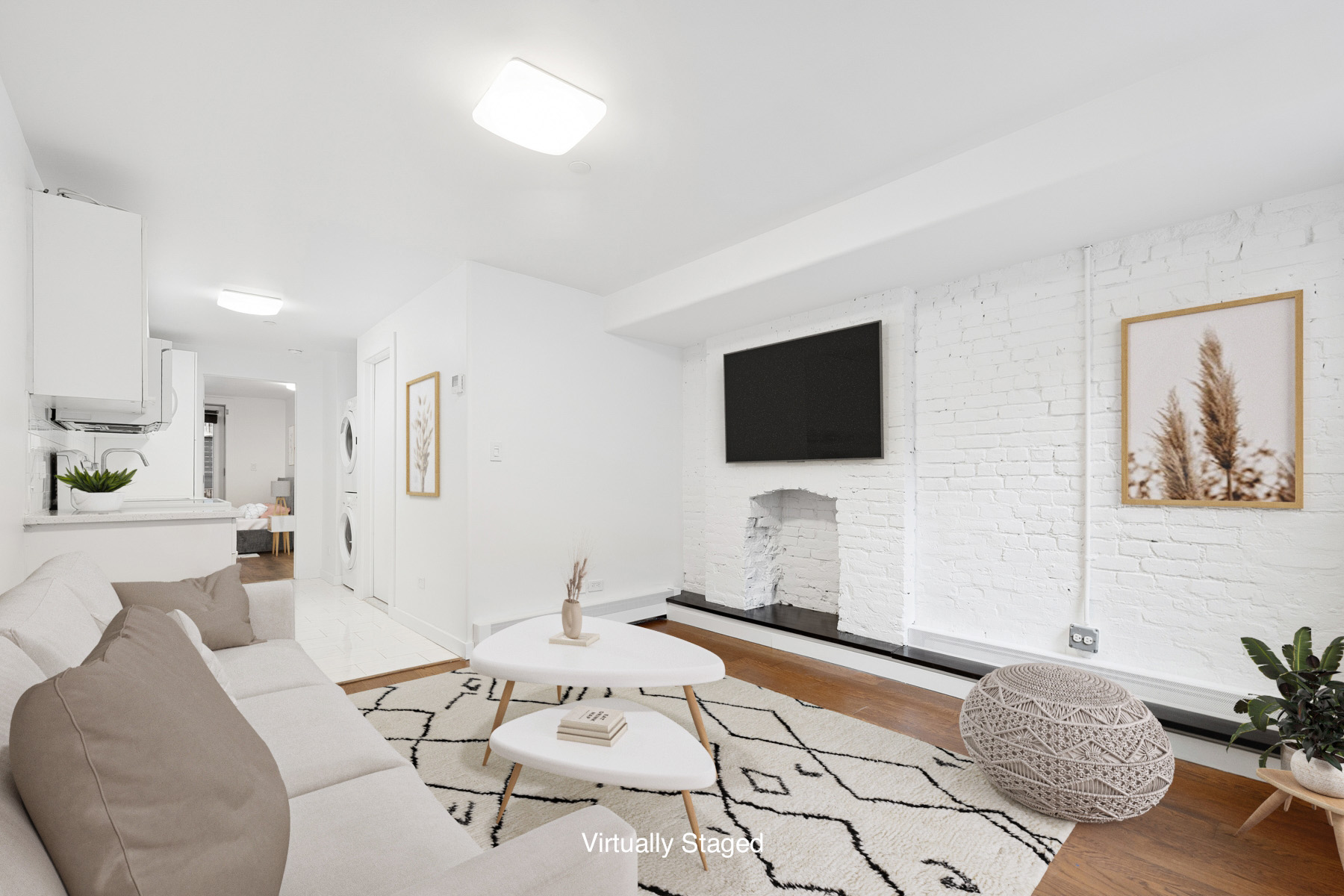 63 Putnam Avenue Brooklyn, NY 11238 - Photo 1 of 11 a living room with furniture and a flat screen tv