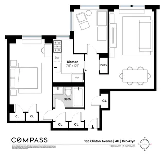 $800,000 | 185 Clinton Avenue, Unit 4H | Clinton Hill