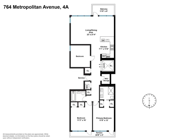 $1,795,000 | 764 Metropolitan Avenue, Unit 4A | Williamsburg
