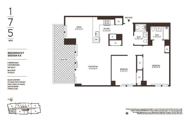 175 West 95th Street, Unit 19F Manhattan, NY 10025 - Photo 16 of 16 a picture of a floor plan